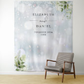 Greenery Winter Wedding Foto Hintergrund Wandteppich (Beispiel)