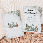 Greenery Winter Woodland Babydusche Einladung