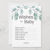 Greenery Wishes for Baby Shower Game Einladung (Vorderseite)