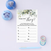 Greenery Wo waren sie Baby Shower Game Card Flyer (Einzeln)