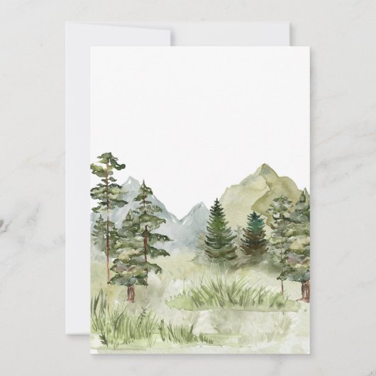 Greenery Woodland Animals Baby Shower Einladung (Rückseite)