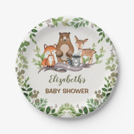Greenery Woodland Baby Animals Dusche 1. Geburtsta Pappteller