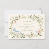 Greenery Woodland Fern Wedding Dankeskarte (Vorderseite)