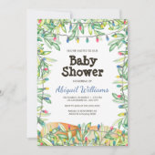 Greenery Woodland Garden Party Babydusche Einladung (Vorderseite)