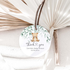 Greenery Woodland Niedlich Bear Baby Dusche Geschenkanhänger