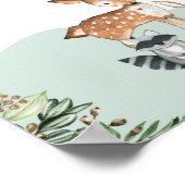 Greenery Woodland Thumbprint Tree Guestbook Sign Poster (Ecke)