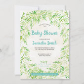 Greenery Wreath Baby Shower Einladung (Vorderseite)
