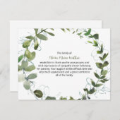 Greenery Wreath Begräbnisskript Danke Notiz Karte (Vorne/Hinten)