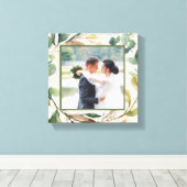 Greenery Wreath Birch Foto Wedding Keepake Leinwanddruck (Insitu (Holzboden))