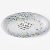 Greenery Wreath Brautparty Pappteller (Schrägansicht)