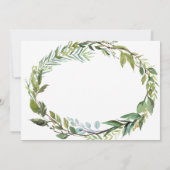 Greenery Wreath Erster Kommunion Foto Einladung (Rückseite)