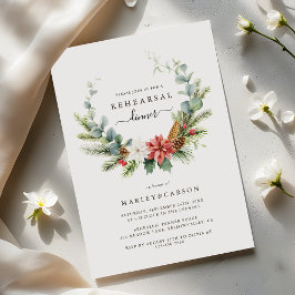 Greenery Wreath Evergreen Hochzeit Probe Dinner Einladung