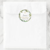 Greenery Wreath First Holy Communion Vielen Dank Runder Aufkleber (Tasche)