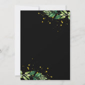 Greenery Wreath Gold Glitzer Graduation Party Einladung (Rückseite)