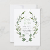 Greenery Wreath | Kinderdusche Einladung (Vorderseite)