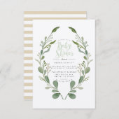 Greenery Wreath | Kinderdusche Einladung (Vorne/Hinten)