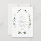 Greenery Wreath | Kinderdusche Einladung (Vorderseite)