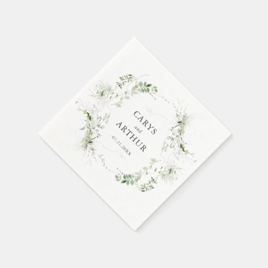 Greenery Wreath Modern Wedding Serviette (Ecke)