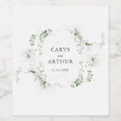 Greenery Wreath Modern Wedding Weinetikett (Einzelnes Label)
