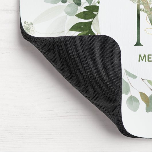 Greenery Wreath Monogram Letter M Mouse Pad Mousepad (Ecke)
