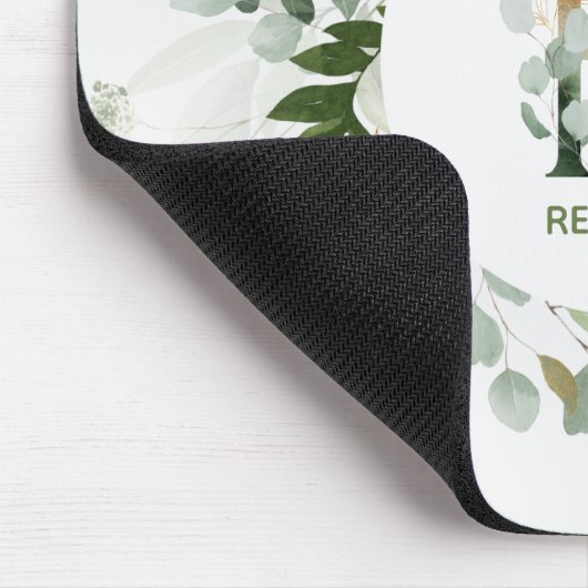 Greenery Wreath Monogram Letter R Mouse Pad Mousepad (Ecke)