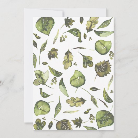 Greenery Wreath Painted Newborn Baby Foto Birth Ankündigung (Rückseite)