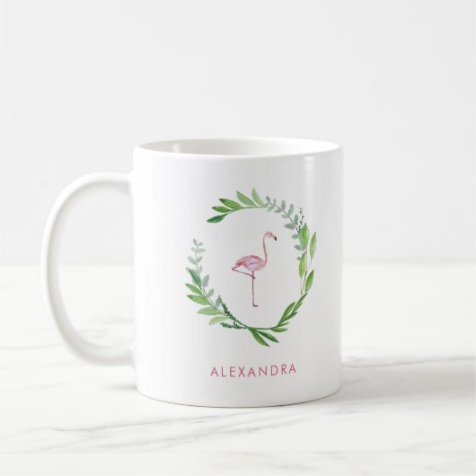Greenery Wreath | Rosa Flamingo Kaffeetasse (Links)
