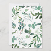 Greenery Wreath Safari Animals Baby Shower Einladung (Rückseite)