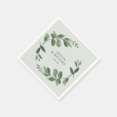 Greenery Wreath Sage Green Wedding Napkins Serviette (Ecke)