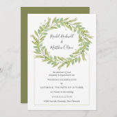 Greenery Wreath Wedding Einladung (Vorne/Hinten)