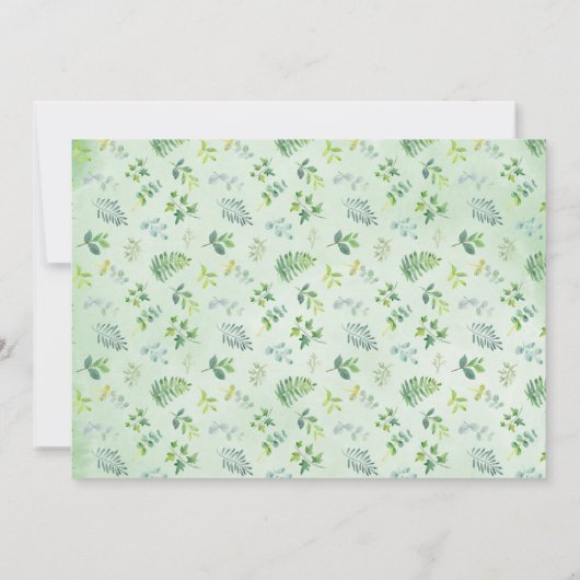 Greenery Wreath Wedding Foto Dankeskarte (Rückseite)