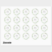Greenery Wreath Wedding Monogram Sticker (Blatt)