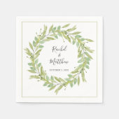 Greenery Wreath Wedding Serviette (Vorderseite)