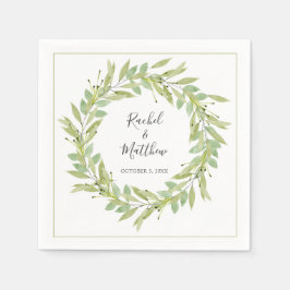 Greenery Wreath Wedding Serviette