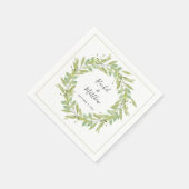 Greenery Wreath Wedding Serviette (Ecke)