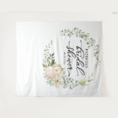 Greenery WreathPumpkin Fall Brautparty Hintergrund Wandteppich (Vorderseite (Horizontal))