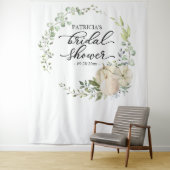 Greenery WreathPumpkin Fall Brautparty Hintergrund Wandteppich (Beispiel)