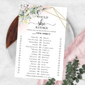 Greenery würde sie eher Brautparty Game Flyer