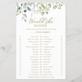 Greenery würde sie eher Brautparty Game Flyer (Vorne)