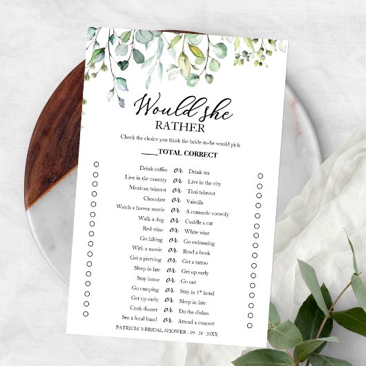 Greenery würde sie eher Brautparty spielen Flyer