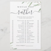 Greenery würde sie lieber Brautparty-Spiel (Vorderseite)