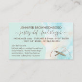 Greenery Yellow Circle Baker Cake Maker Visitenkarte (Rückseite)