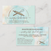 Greenery Yellow Circle Baker Cake Maker Visitenkarte (Vorne/Hinten)