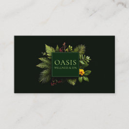 Greenery Yellow Flower Red Berry Black Botanical Visitenkarte