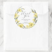 Greenery Yellow Flowers Danke Runder Aufkleber (Tasche)