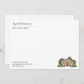 Greenery Zuhause Personalisiert Realtor Stationery Mitteilungskarte (Vorne/Hinten)