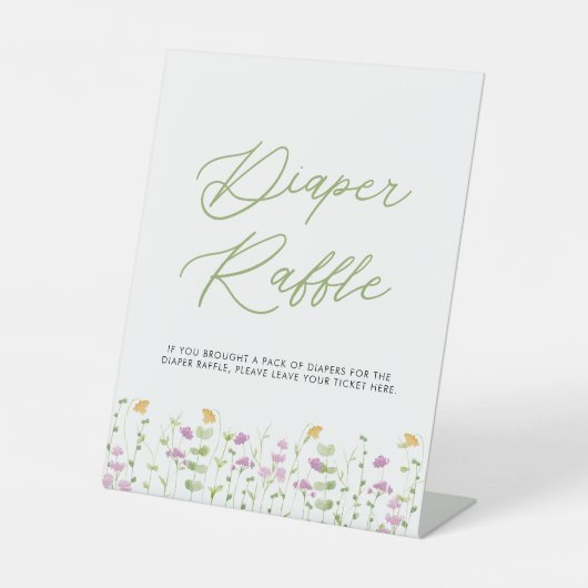 Greenerygelbe Rosa Wildblume Windeln Raffle Sockelschild (Vorderseite)