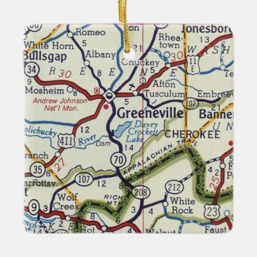 Greeneville TN Keramikornament (Vorderseite)
