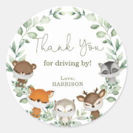 Greeney Woodland Animals Quarantäne Drive By Runder Aufkleber