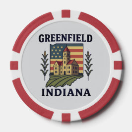 Greenfield Indiana American Flag Pokerchips